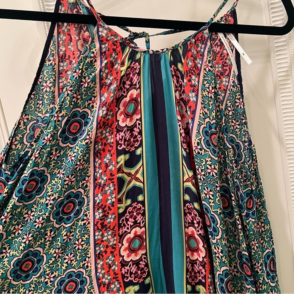 Anthropologie Ella Halter Tunic Dress Floral Multicolor size M/L - Picture 5 of 8